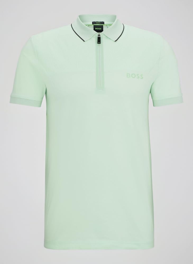 BOSS ポロシャツ ミントグリーン Amazon | [BOSS] [ボス] メッシュ ディテール ジップネック